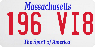 MA license plate 196VI8