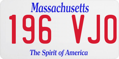 MA license plate 196VJ0