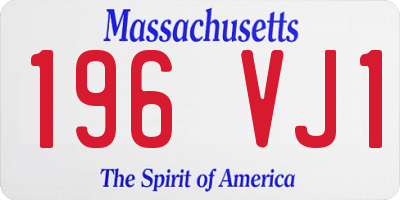 MA license plate 196VJ1