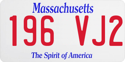 MA license plate 196VJ2