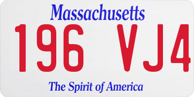 MA license plate 196VJ4