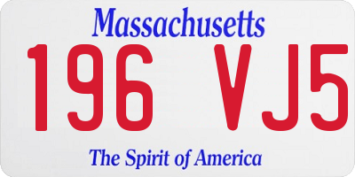 MA license plate 196VJ5