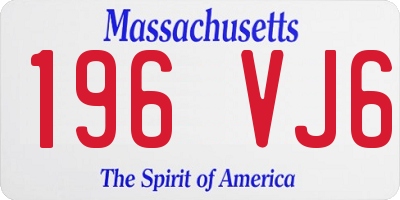 MA license plate 196VJ6