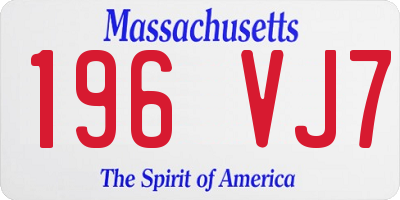MA license plate 196VJ7