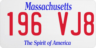 MA license plate 196VJ8