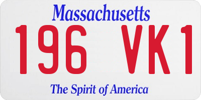 MA license plate 196VK1