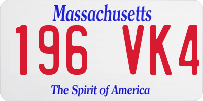 MA license plate 196VK4