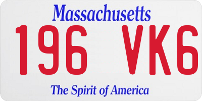 MA license plate 196VK6