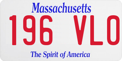 MA license plate 196VL0