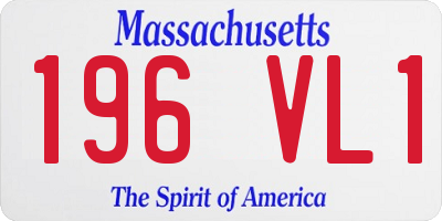 MA license plate 196VL1