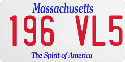 MA license plate 196VL5