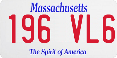 MA license plate 196VL6