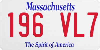MA license plate 196VL7
