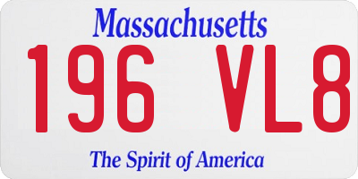 MA license plate 196VL8