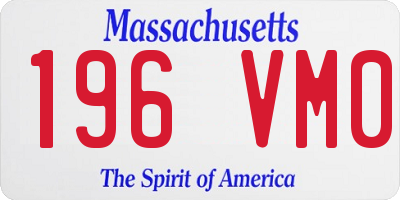 MA license plate 196VM0