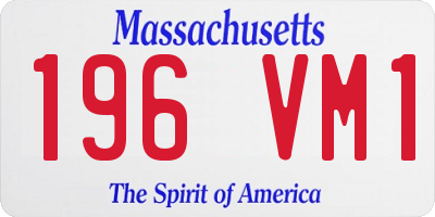 MA license plate 196VM1