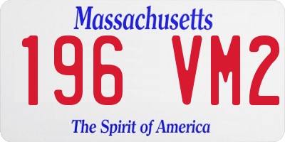 MA license plate 196VM2