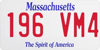 MA license plate 196VM4
