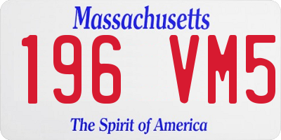 MA license plate 196VM5