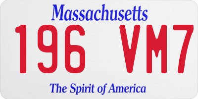 MA license plate 196VM7