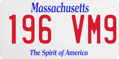 MA license plate 196VM9
