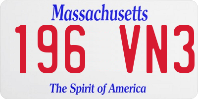 MA license plate 196VN3