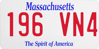 MA license plate 196VN4