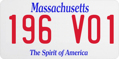 MA license plate 196VO1