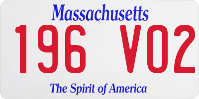 MA license plate 196VO2