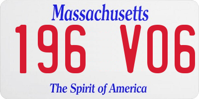 MA license plate 196VO6