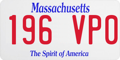 MA license plate 196VP0