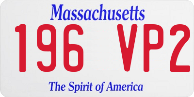 MA license plate 196VP2