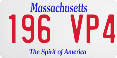 MA license plate 196VP4