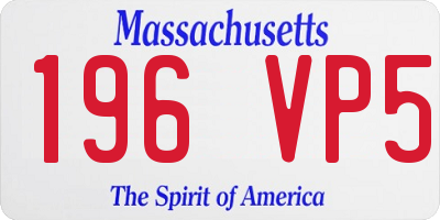 MA license plate 196VP5