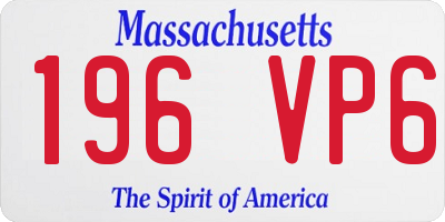 MA license plate 196VP6