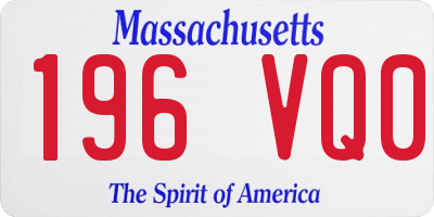MA license plate 196VQ0