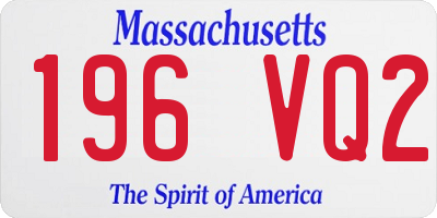 MA license plate 196VQ2
