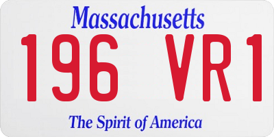 MA license plate 196VR1