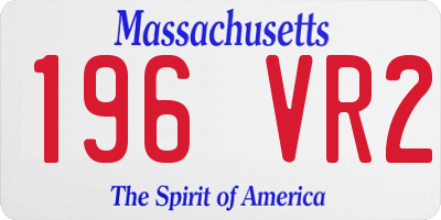 MA license plate 196VR2