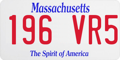 MA license plate 196VR5