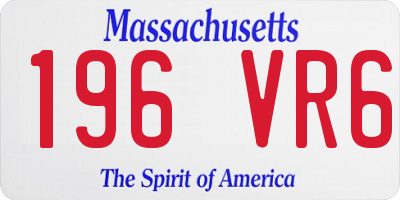 MA license plate 196VR6