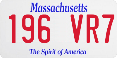 MA license plate 196VR7