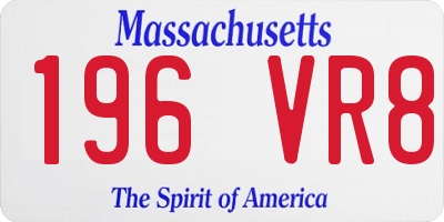 MA license plate 196VR8