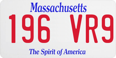 MA license plate 196VR9