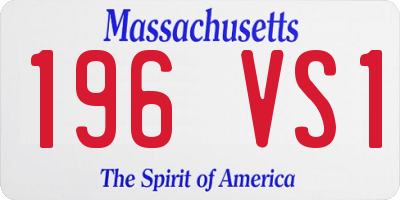 MA license plate 196VS1