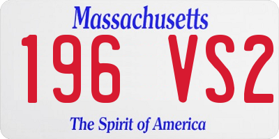 MA license plate 196VS2