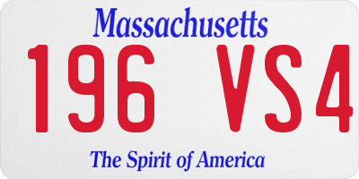 MA license plate 196VS4