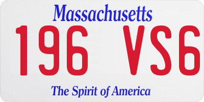 MA license plate 196VS6