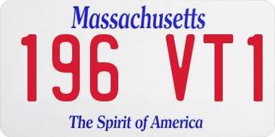 MA license plate 196VT1