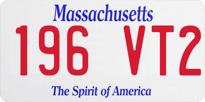 MA license plate 196VT2
